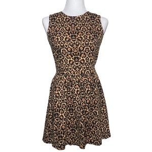 Divided H&M Cheetah Print Skater Mini Dress Sz Medium